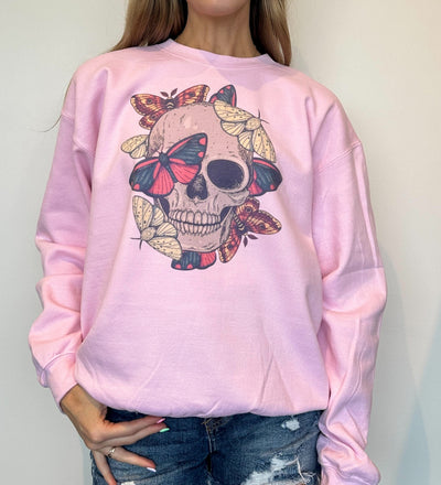 Butterfly Bones Graphic Sweatshirt-135 - DEMAND GRAPHIC-LEATHER & LACE-[option4]-[option5]-[option6]-Leather & Lace Boutique Shop