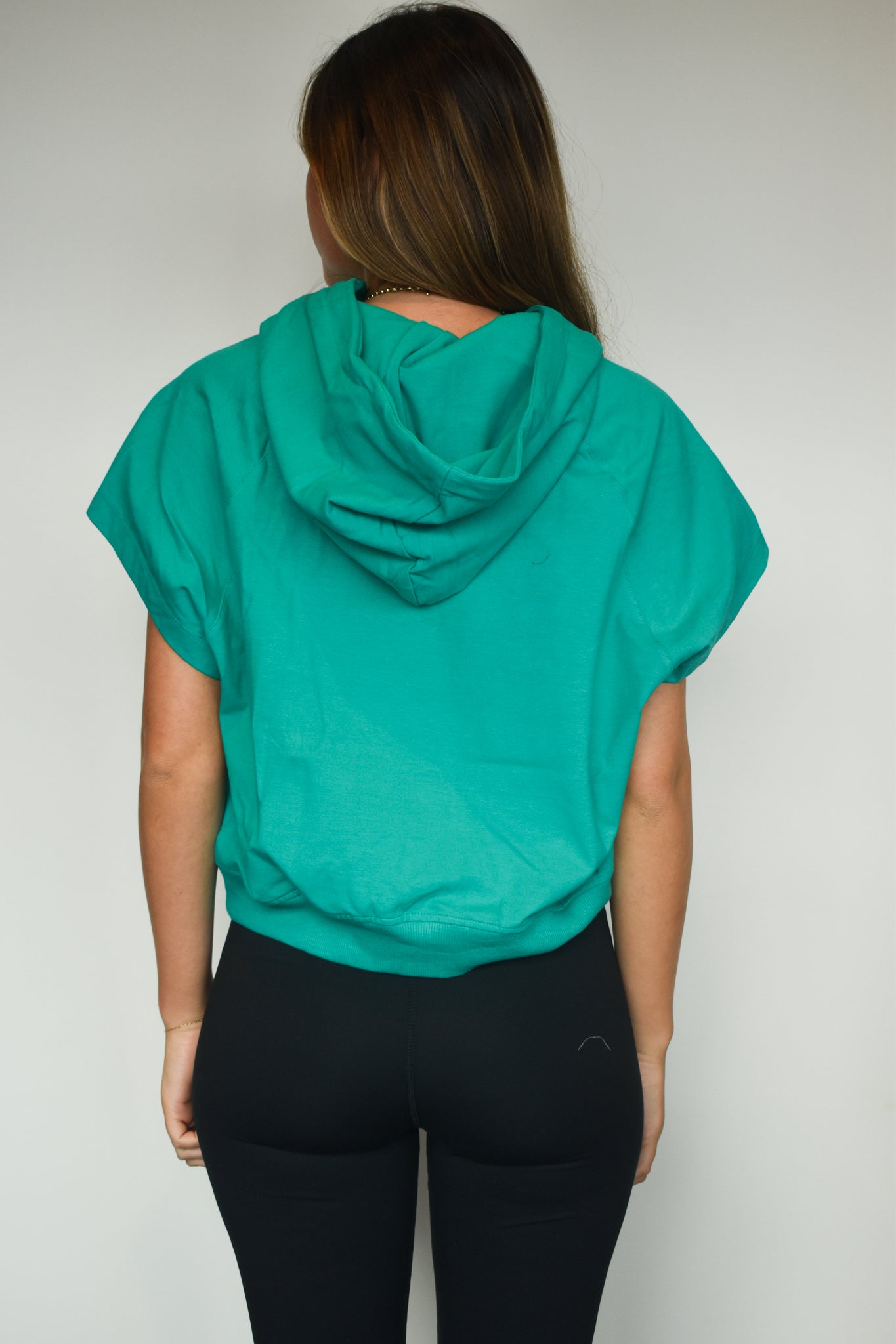 Cotton Cropped Hoodie- Kelly Green-100 - TOPS - SHORT SLEEVE/SLEEVELESS-RAE MODE-[option4]-[option5]-[option6]-Leather & Lace Boutique Shop