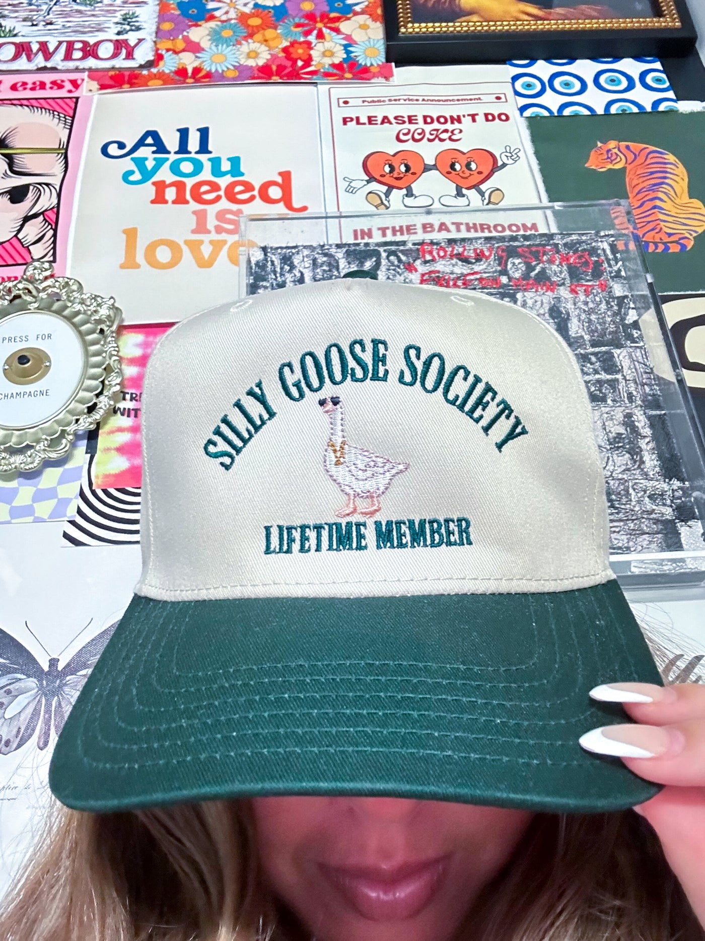 Silly Goose Society Wide Brim Trucker Hat-190 - ACCESSORIES - HATS/HEADWEAR-THE HAPPIEST-[option4]-[option5]-[option6]-Leather & Lace Boutique Shop