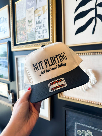 Not Flirting Wide Brim Trucker Hat- Black-190 - ACCESSORIES - HATS/HEADWEAR-THE HAPPIEST-[option4]-[option5]-[option6]-Leather & Lace Boutique Shop