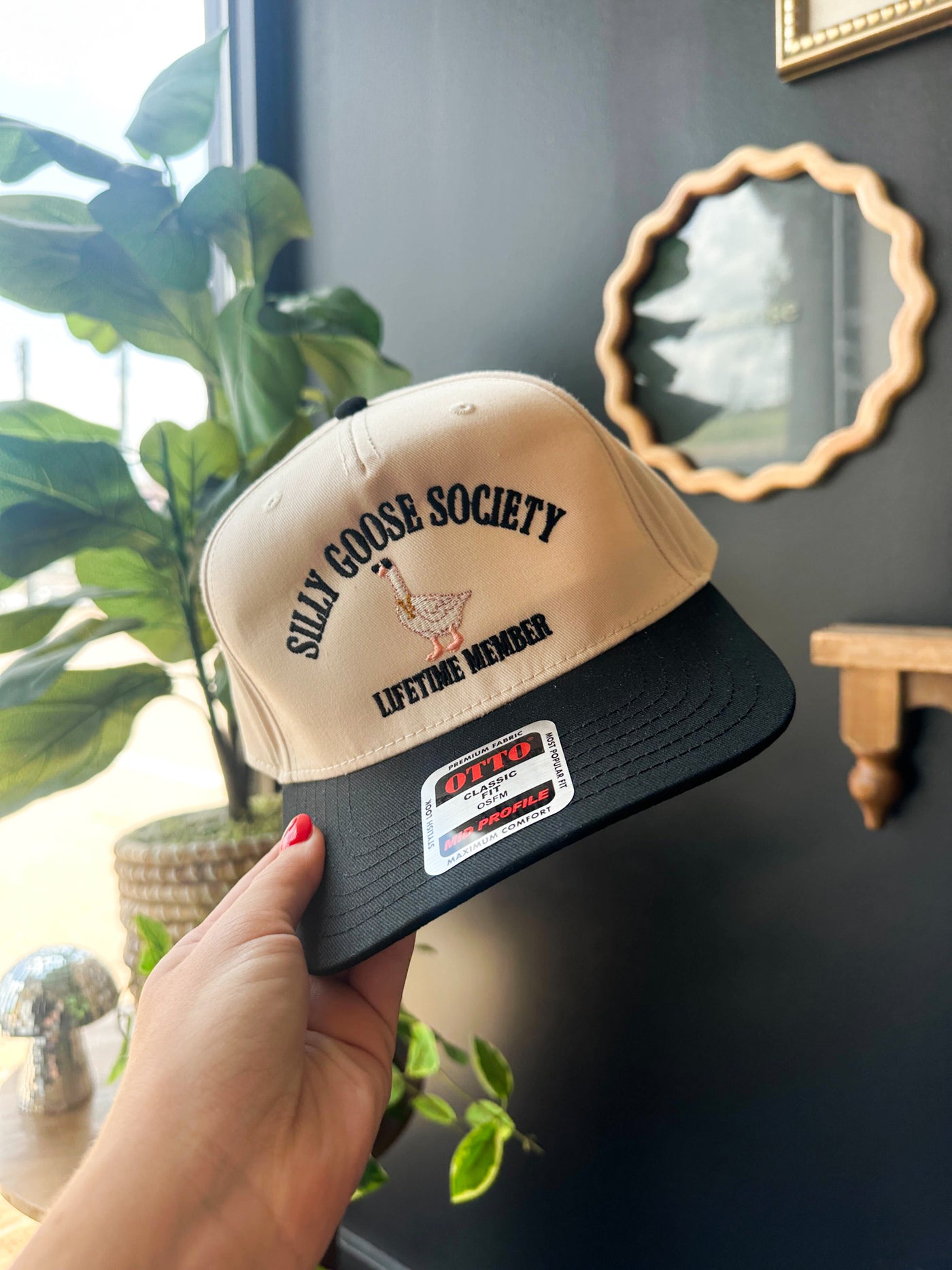 Silly Goose Society Wide Brim Trucker Hat- Black-190 - ACCESSORIES - HATS/HEADWEAR-SECRET BOX-[option4]-[option5]-[option6]-Leather & Lace Boutique Shop