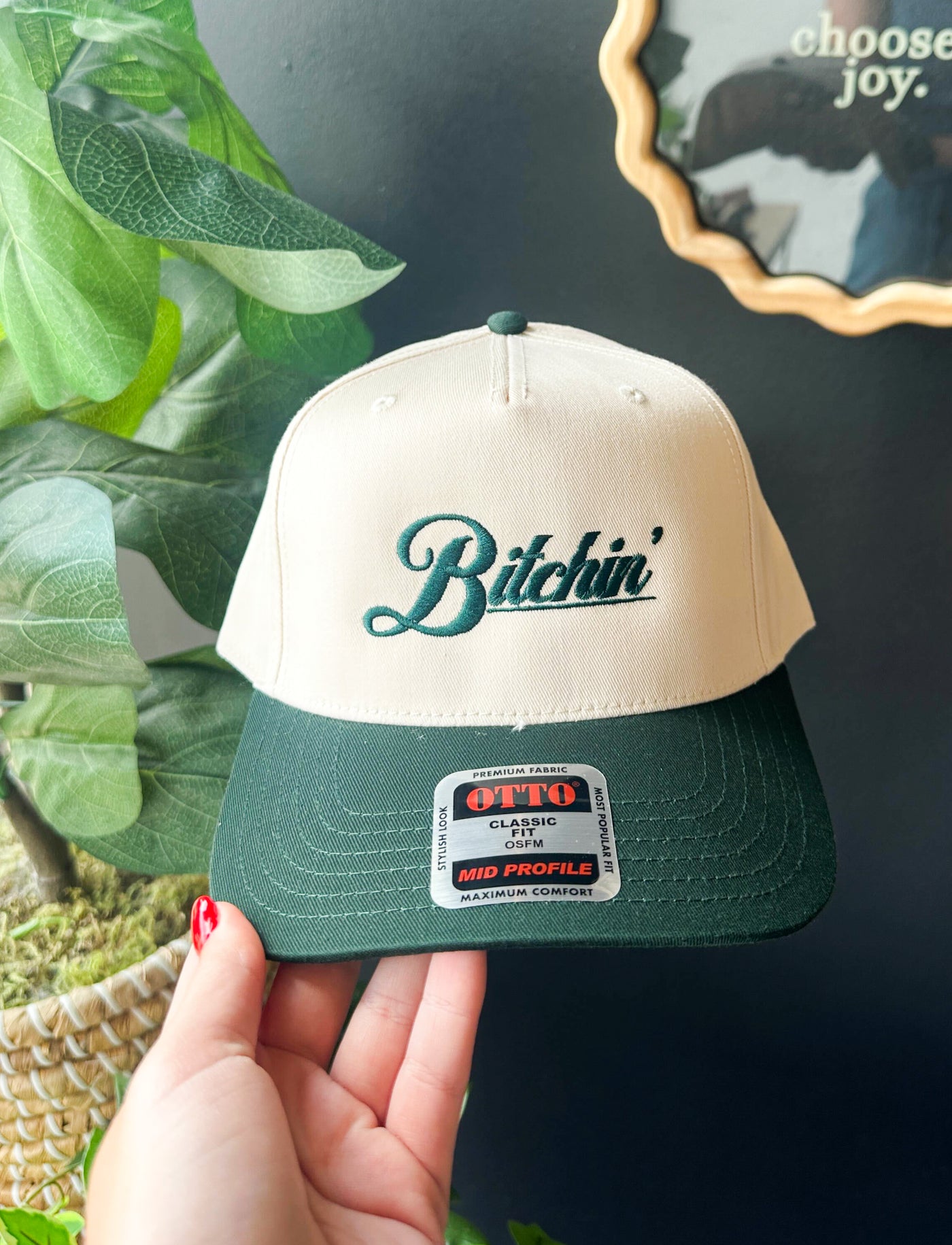 Bitchin' Embroidered Hat- Green-190 - ACCESSORIES - HATS/HEADWEAR-THE HAPPIEST-[option4]-[option5]-[option6]-Leather & Lace Boutique Shop