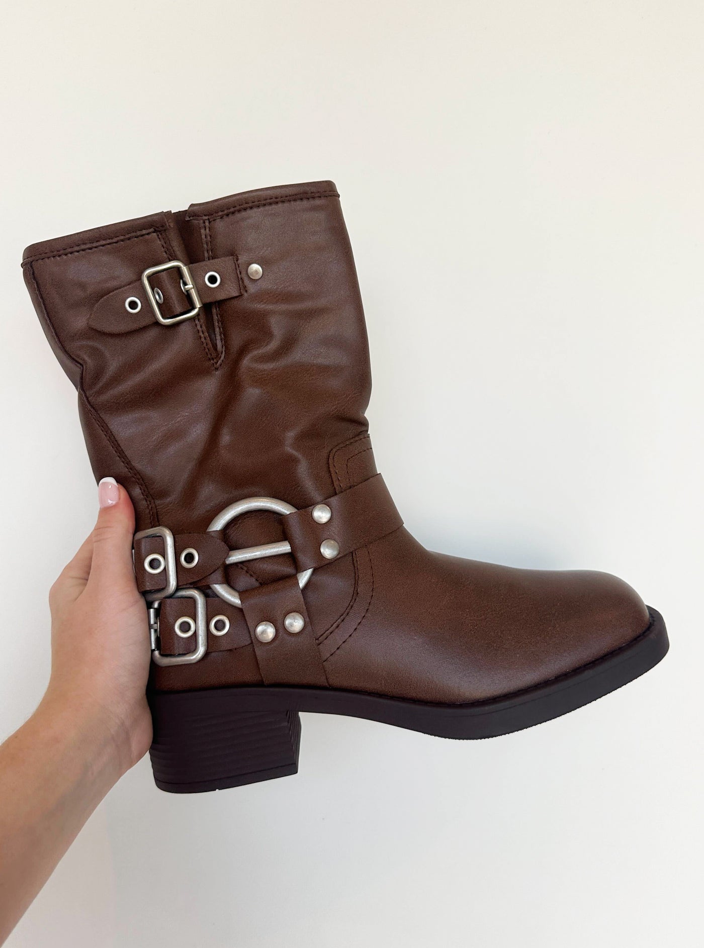 Ivanka Harness Boots- Brown-180 - SHOES-FOREVER LINK-[option4]-[option5]-[option6]-Leather & Lace Boutique Shop