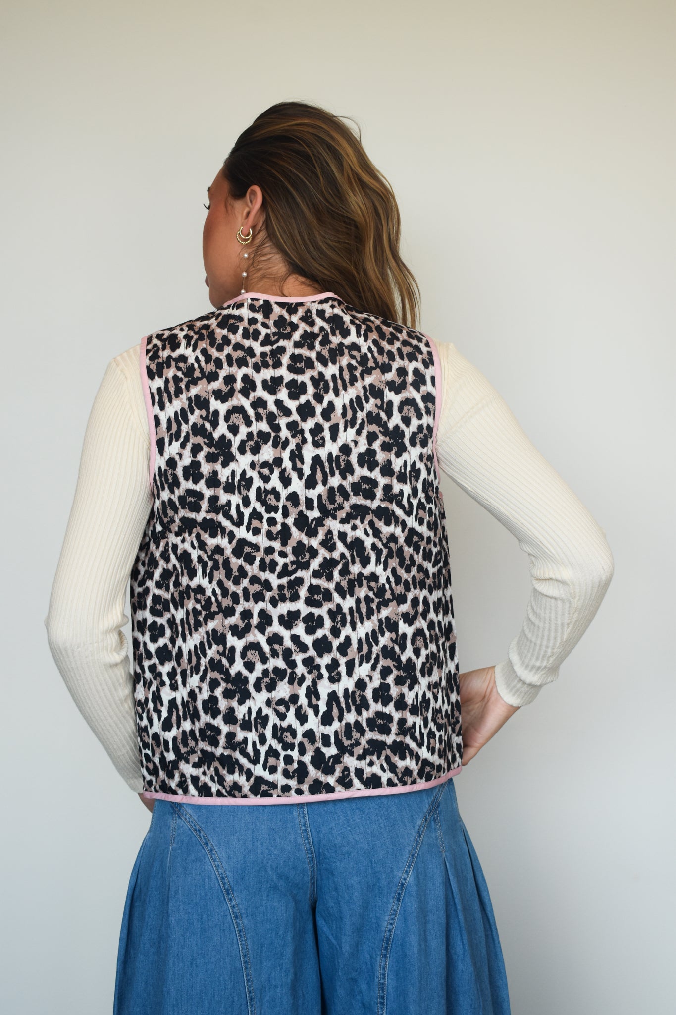 Quilted Leopard Sleeveless Vest-140 - TOPS - LAYERS/OUTERWEAR-SWEET GENERIS-[option4]-[option5]-[option6]-Leather & Lace Boutique Shop