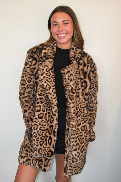 Chic Leopard Faux Fur Coat-140 - TOPS - LAYERS/OUTERWEAR-LOVE TREE-[option4]-[option5]-[option6]-Leather & Lace Boutique Shop