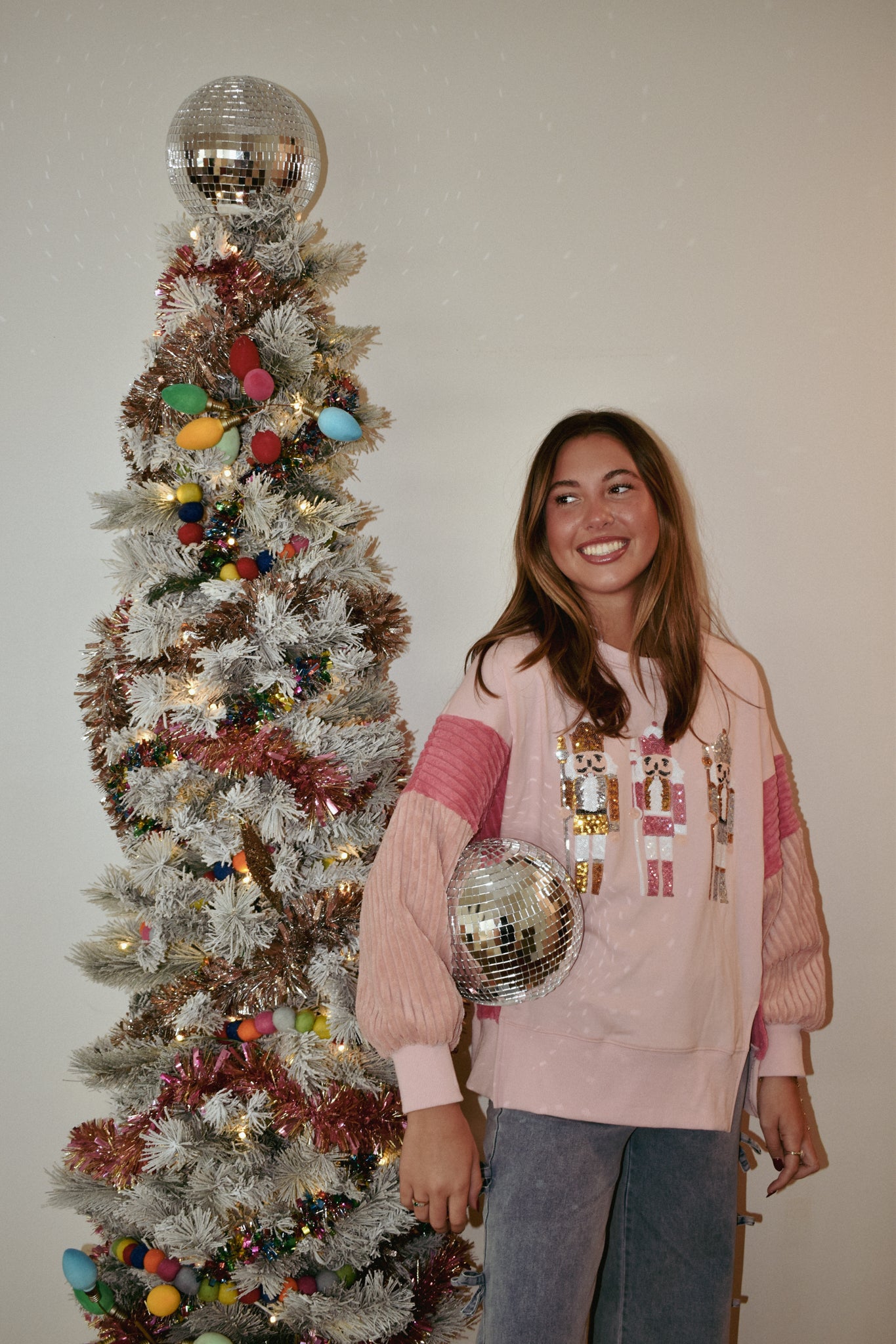 Sequin Nutcracker Patchwork Sweatshirt-130 - TOPS - SWEATERS/SWEATSHIRTS-PEACH LOVE-[option4]-[option5]-[option6]-Leather & Lace Boutique Shop