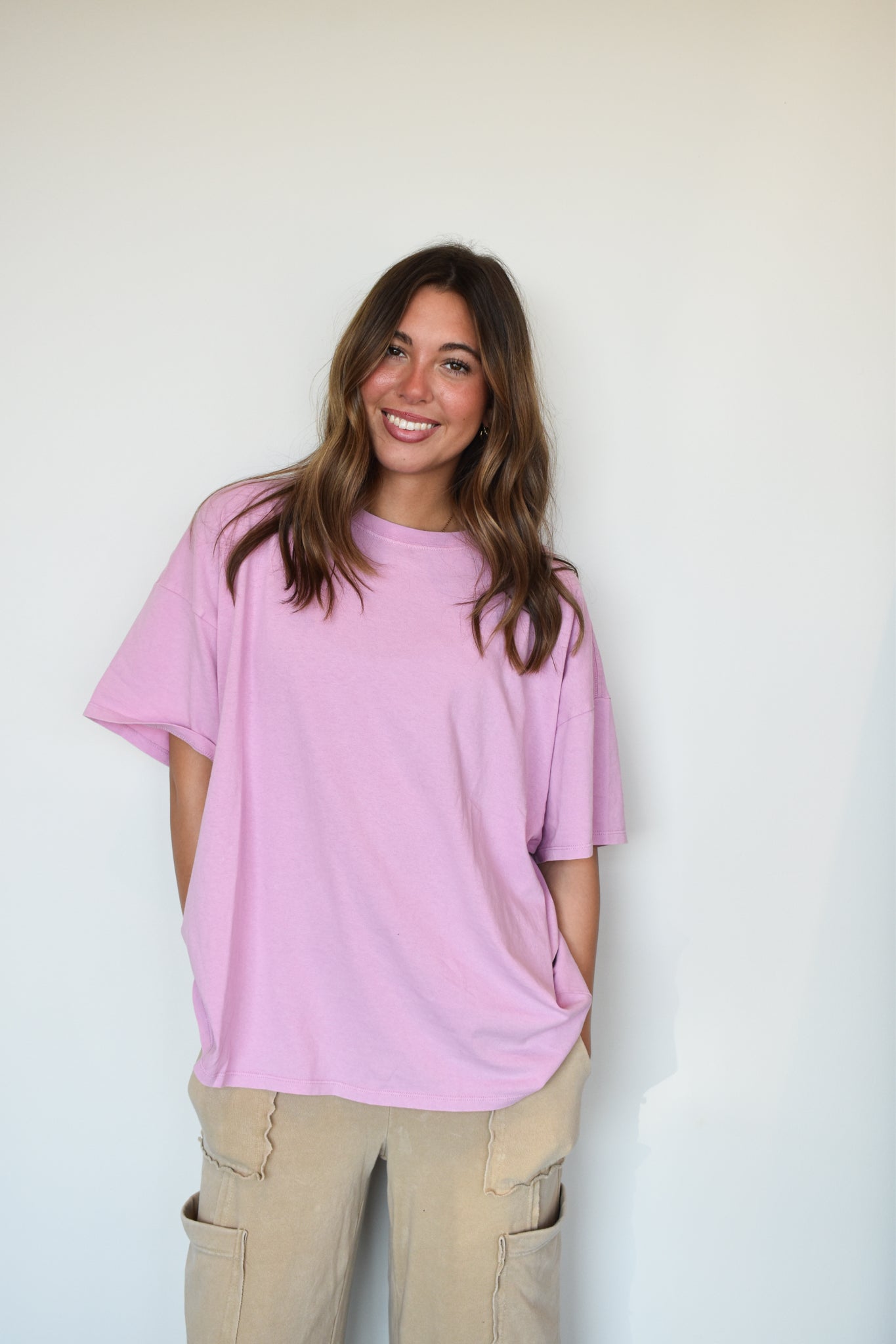 Oversized Boxy Tee- Bubblegum