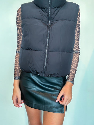 Warm Up Reversable Puffer Vest - Black-140 - TOPS - LAYERS/OUTERWEAR-LOVE TREE-[option4]-[option5]-[option6]-Leather & Lace Boutique Shop