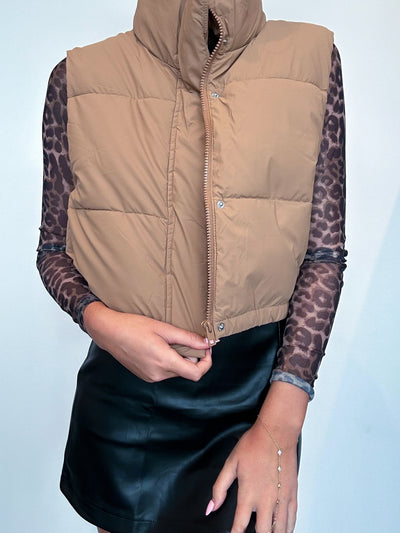 Cozy Szn Puffer Vest - Camel-140 - TOPS - LAYERS/OUTERWEAR-LOVE TREE-[option4]-[option5]-[option6]-Leather & Lace Boutique Shop