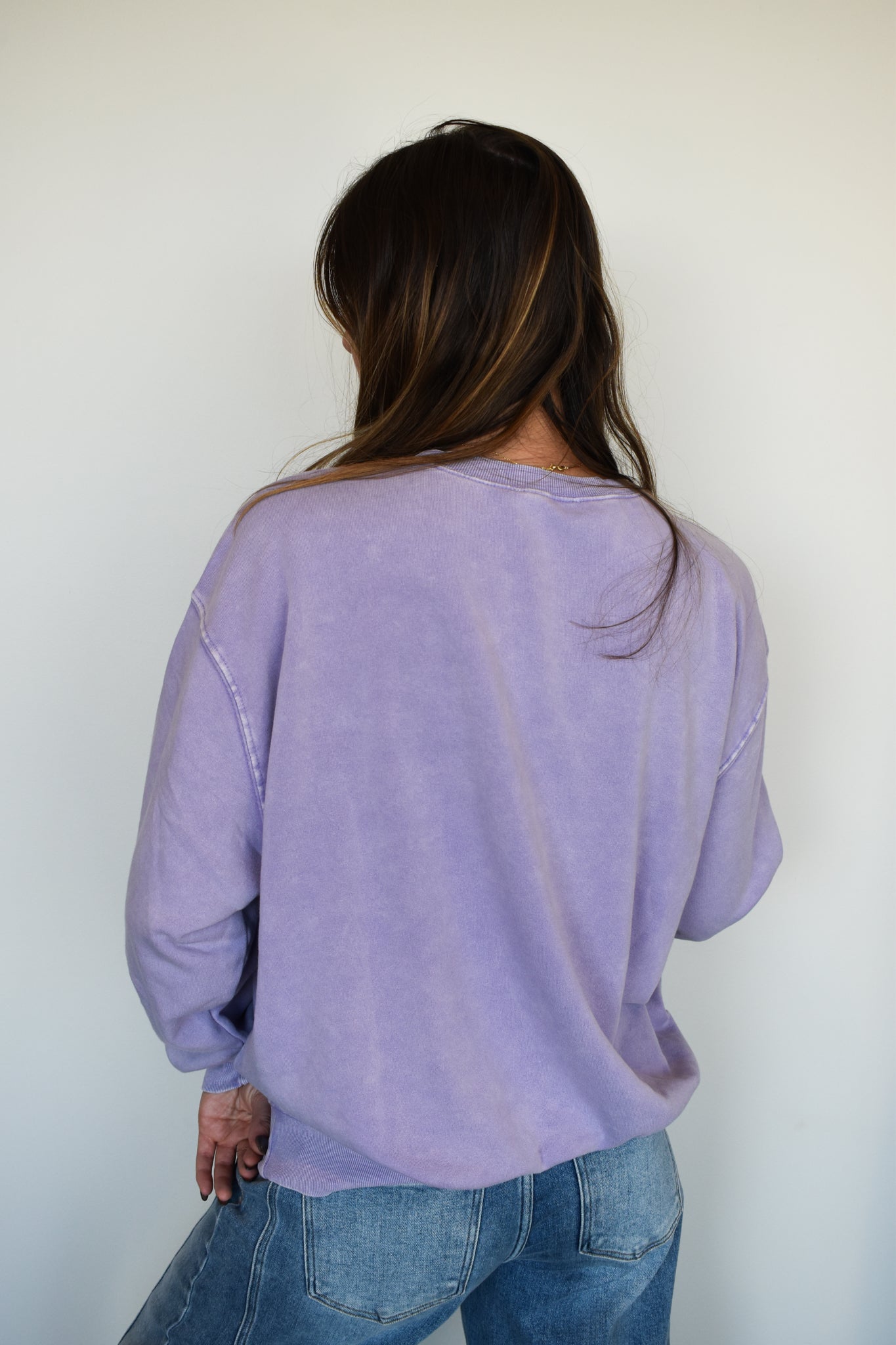 Mia Oversized Crewneck- Lavender-130 - TOPS - SWEATERS/SWEATSHIRTS-HYFVE-[option4]-[option5]-[option6]-Leather & Lace Boutique Shop