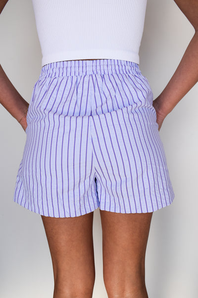 Marren Striped High Rise Shorts- Lavender-170 - SETS-ENTRO-[option4]-[option5]-[option6]-Leather & Lace Boutique Shop