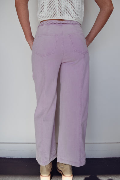 Braided Wide Leg Denim- Lilac-160 - BOTTOMS - OTHER-ENTRO-[option4]-[option5]-[option6]-Leather & Lace Boutique Shop