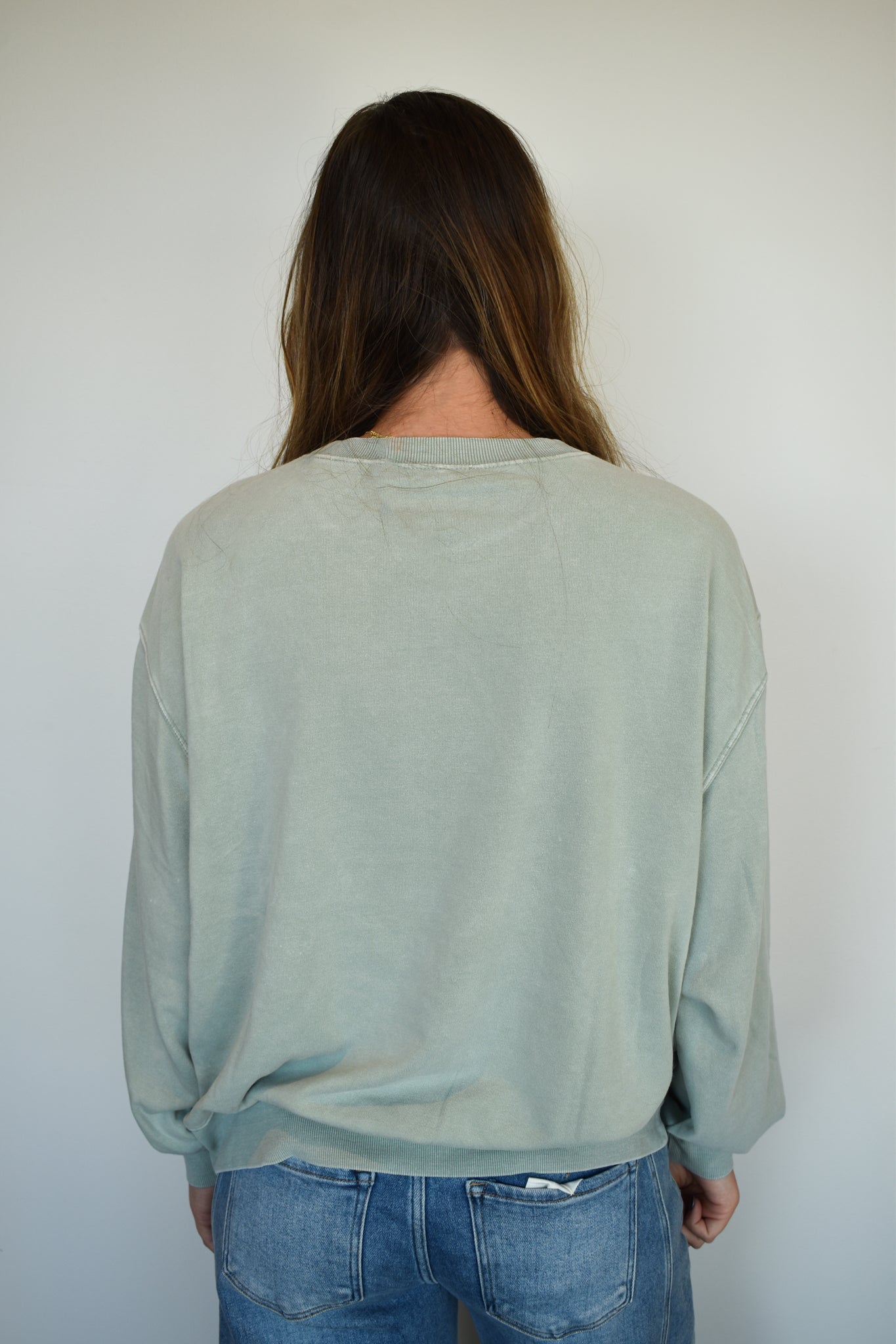 Mia Oversized Crewneck- Sage-130 - TOPS - SWEATERS/SWEATSHIRTS-HYFVE-[option4]-[option5]-[option6]-Leather & Lace Boutique Shop