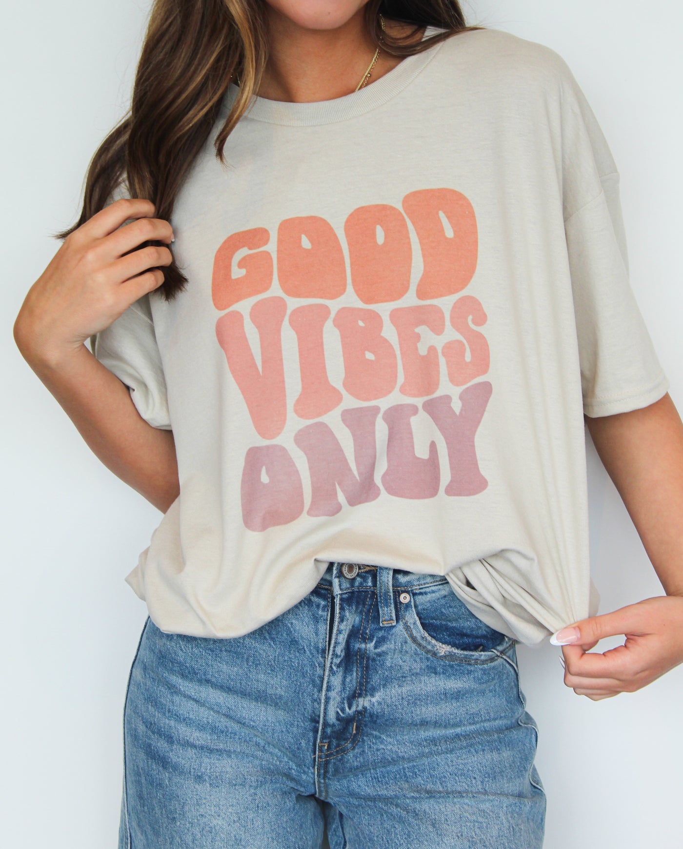 Good Vibes Only Graphic T-Shirt-135 - DEMAND GRAPHIC-LEATHER & LACE-[option4]-[option5]-[option6]-Leather & Lace Boutique Shop