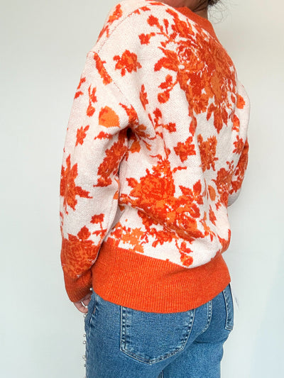 Falling Leaves Sweater- Pumpkin-130 - TOPS - SWEATERS/SWEATSHIRTS-LISTICLE-[option4]-[option5]-[option6]-Leather & Lace Boutique Shop