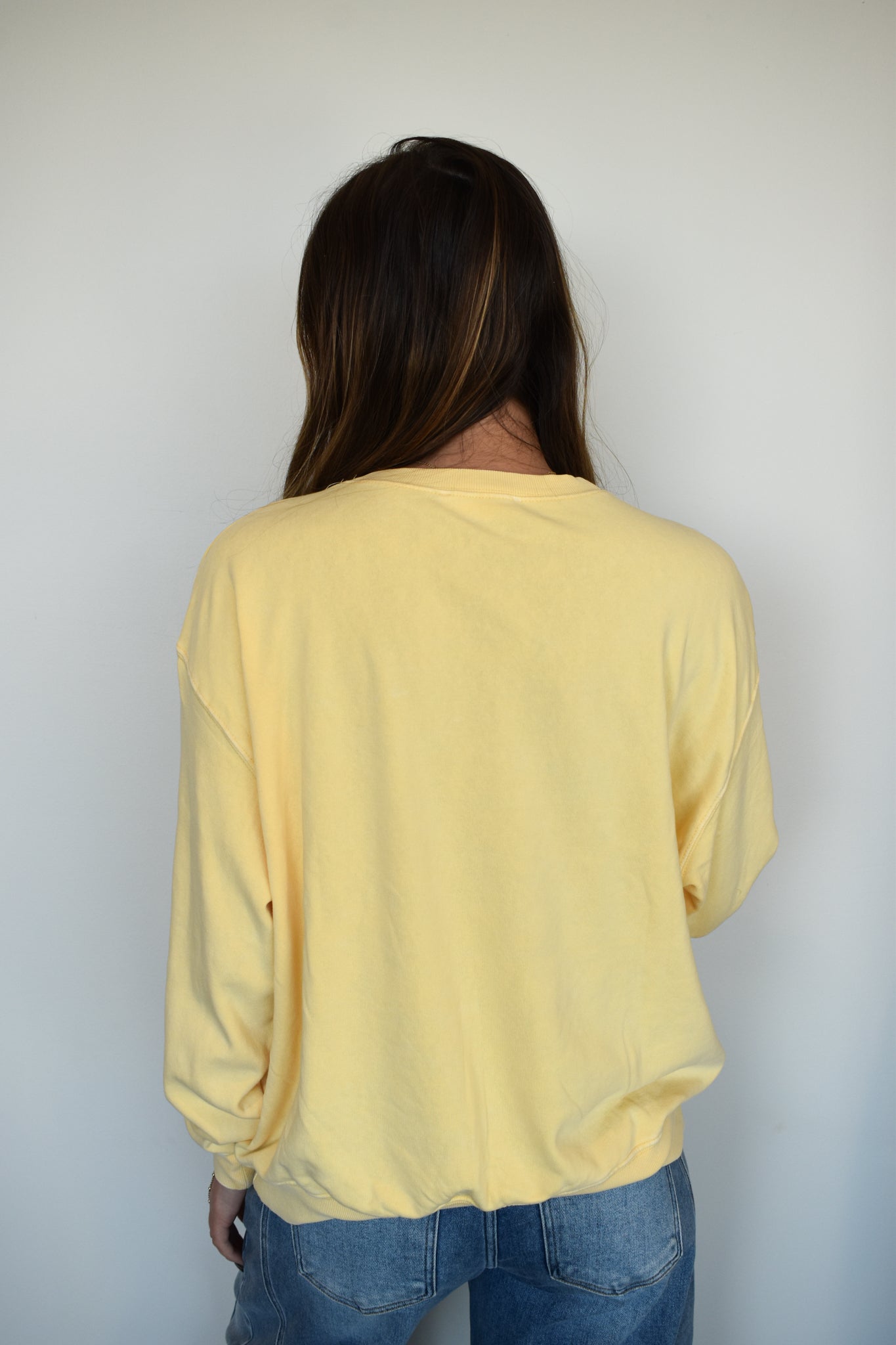 Mia Oversized Crewneck- Yellow-130 - TOPS - SWEATERS/SWEATSHIRTS-HYFVE-[option4]-[option5]-[option6]-Leather & Lace Boutique Shop